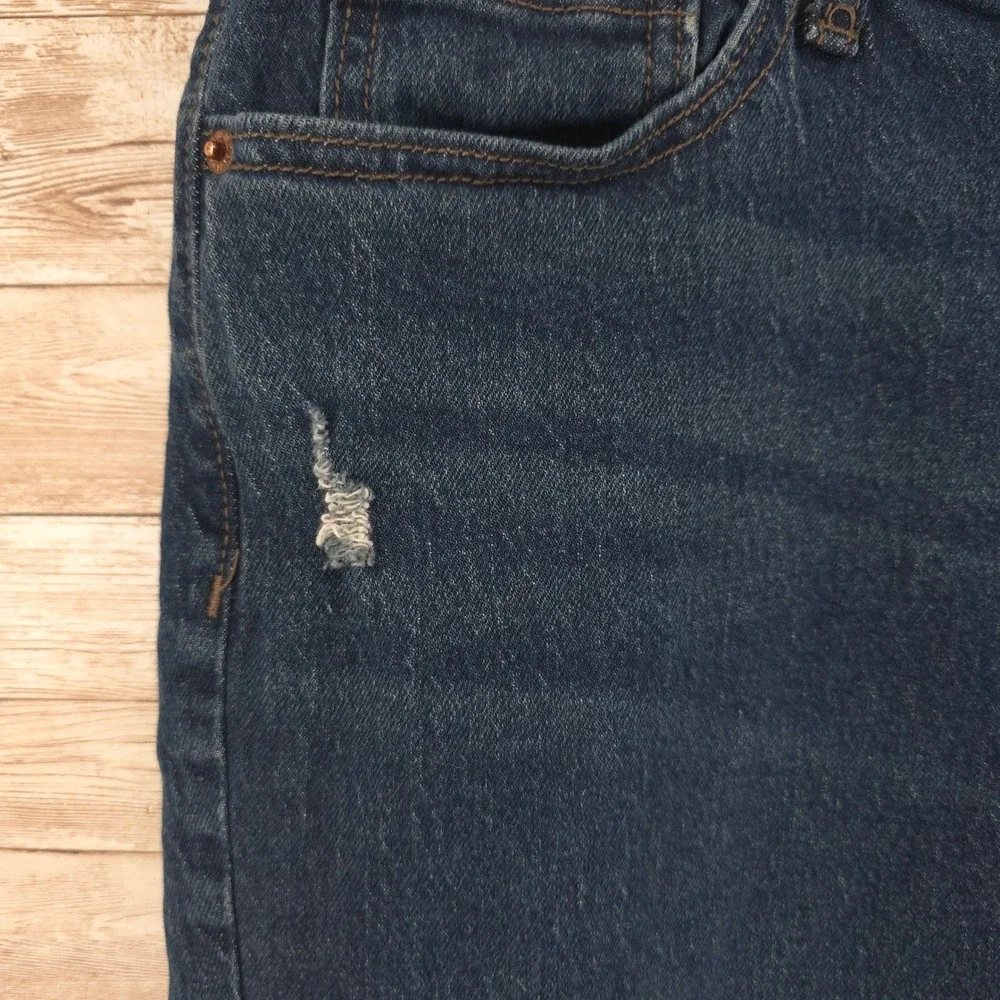 Old Navy Boyfriend Loose Mid Rise Distressed Medium Dark Wash Jeans Womens‎ 14